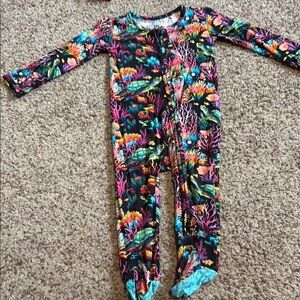 Sea you later Bums & Roses 9-12 months Colorful One Piece footie bamboo pajama